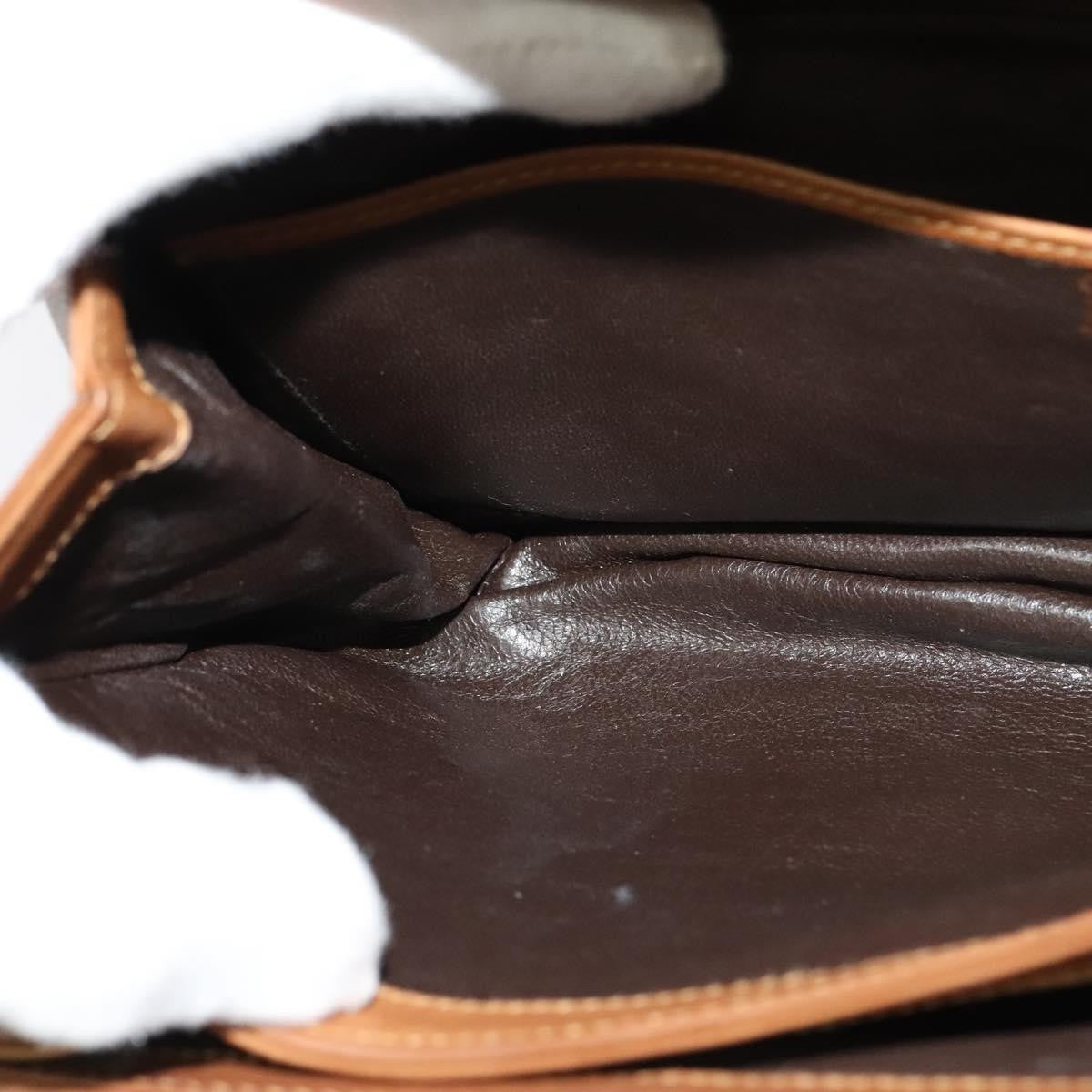 Gucci Vintage Flap Crossbody Bag Leather, BROWN, LEATHER, Shoulder bag