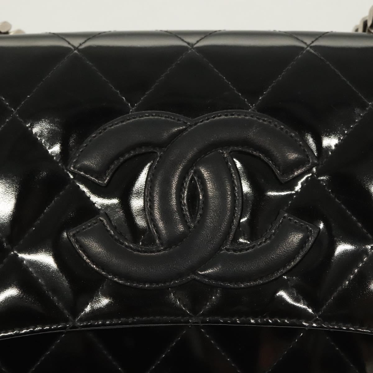 Chanel Vintage ID Bracelet Flap Bag Quilted Patent, BLACK, PATENT_LEATHER, Handbag