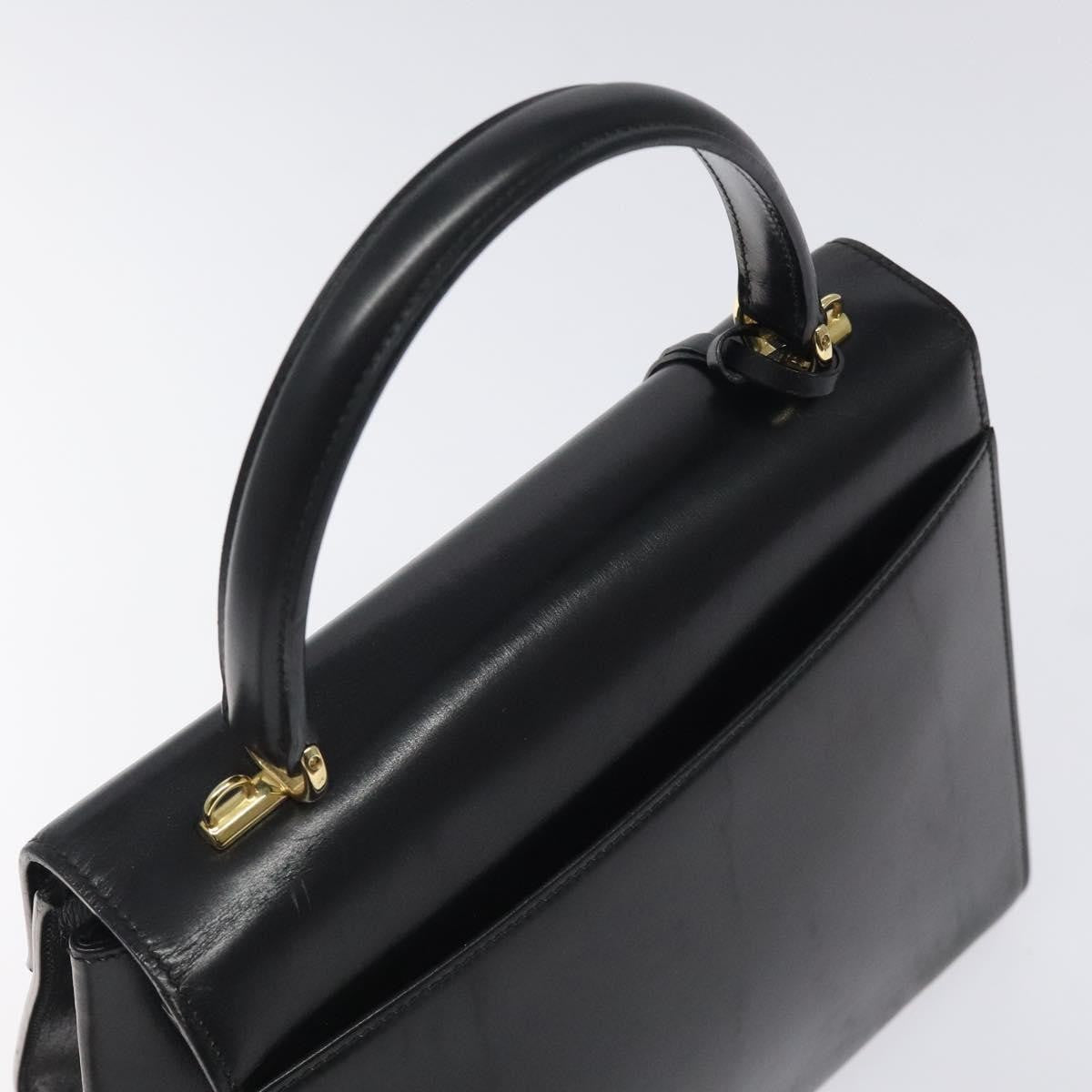 Gucci Vintage Lady Lock Top Handle Bag Leather, BLACK, LEATHER, Handbag