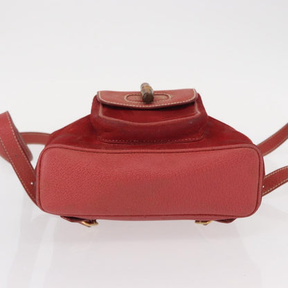 Gucci Vintage Bamboo Backpack Suede, RED, SUEDE, Backpack