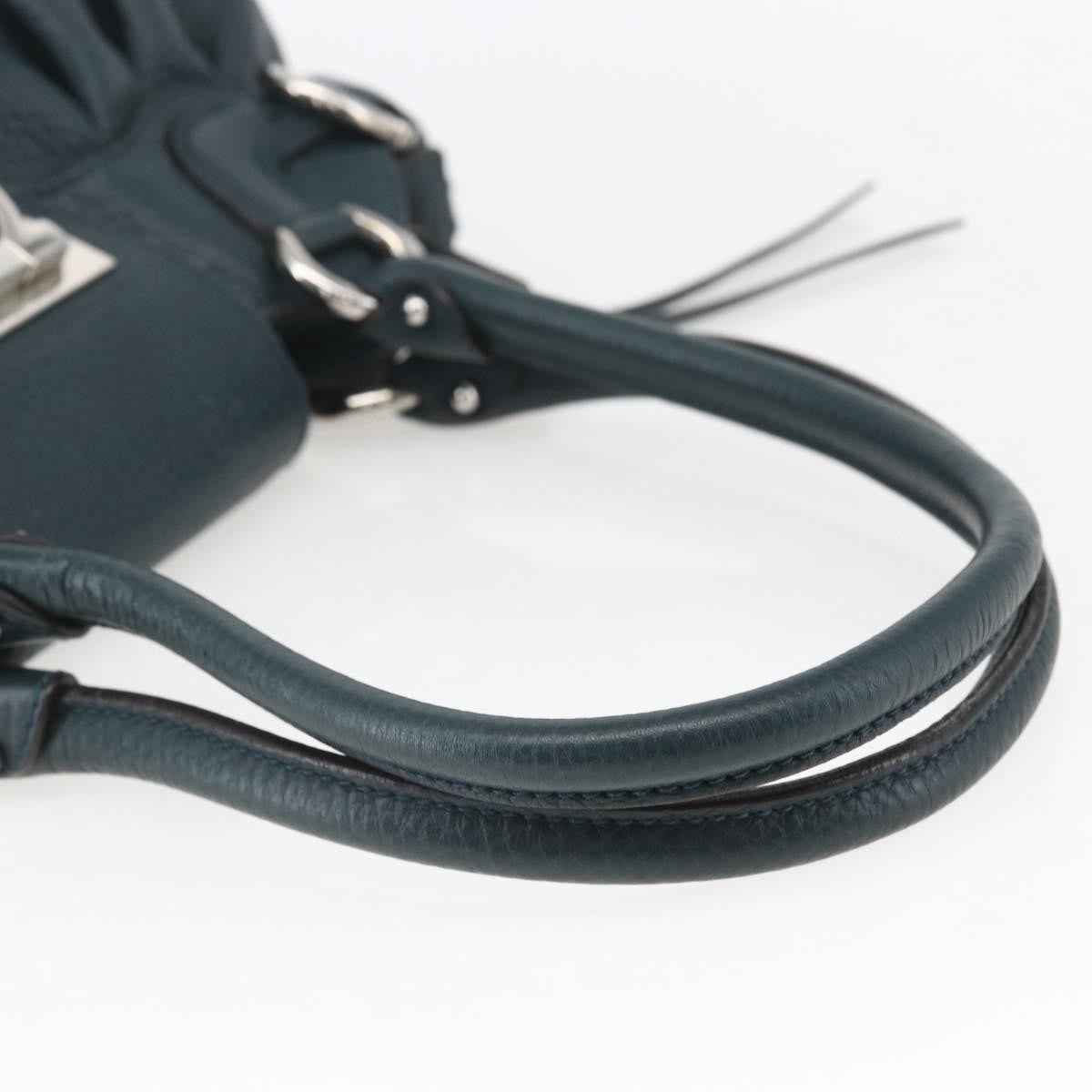 Salvatore Ferragamo Gancini handbag Leather, GREEN, LEATHER, Handbag