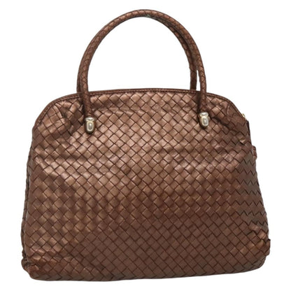 Bottega Veneta Intrecciato Leather, BROWN, LEATHER, Handbag