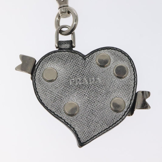 Prada keyring Leather, SILVER, LEATHER, Pendant & Charms