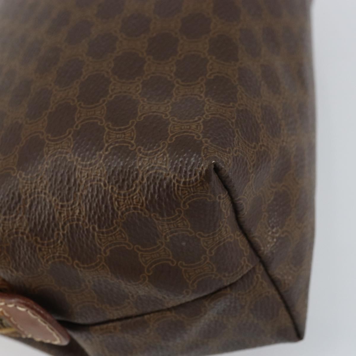 Celine Macadam Pochette Canvas and Leather, BROWN, CANVAS, Clutche & pouche