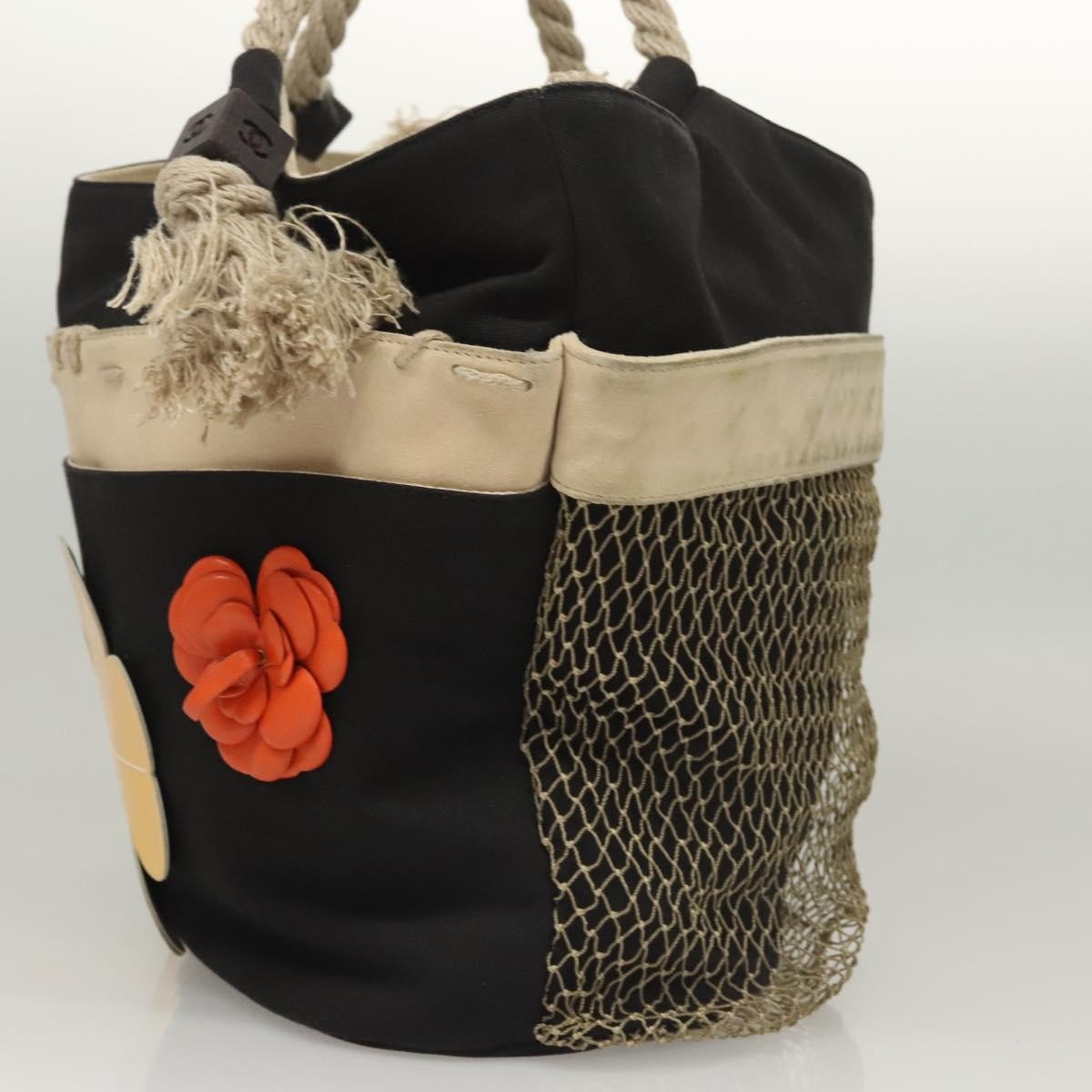 Chanel Camellia Flower Tote Canvas, BLACK, CANVAS, Tote bag