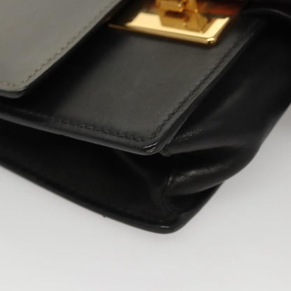 Prada Metal Ribbon Shoulder Bag City Calfskin, GRAY, LEATHER, Shoulder bag