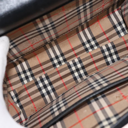 Burberry Vintage Handbag Leather, BLACK, LEATHER, Handbag