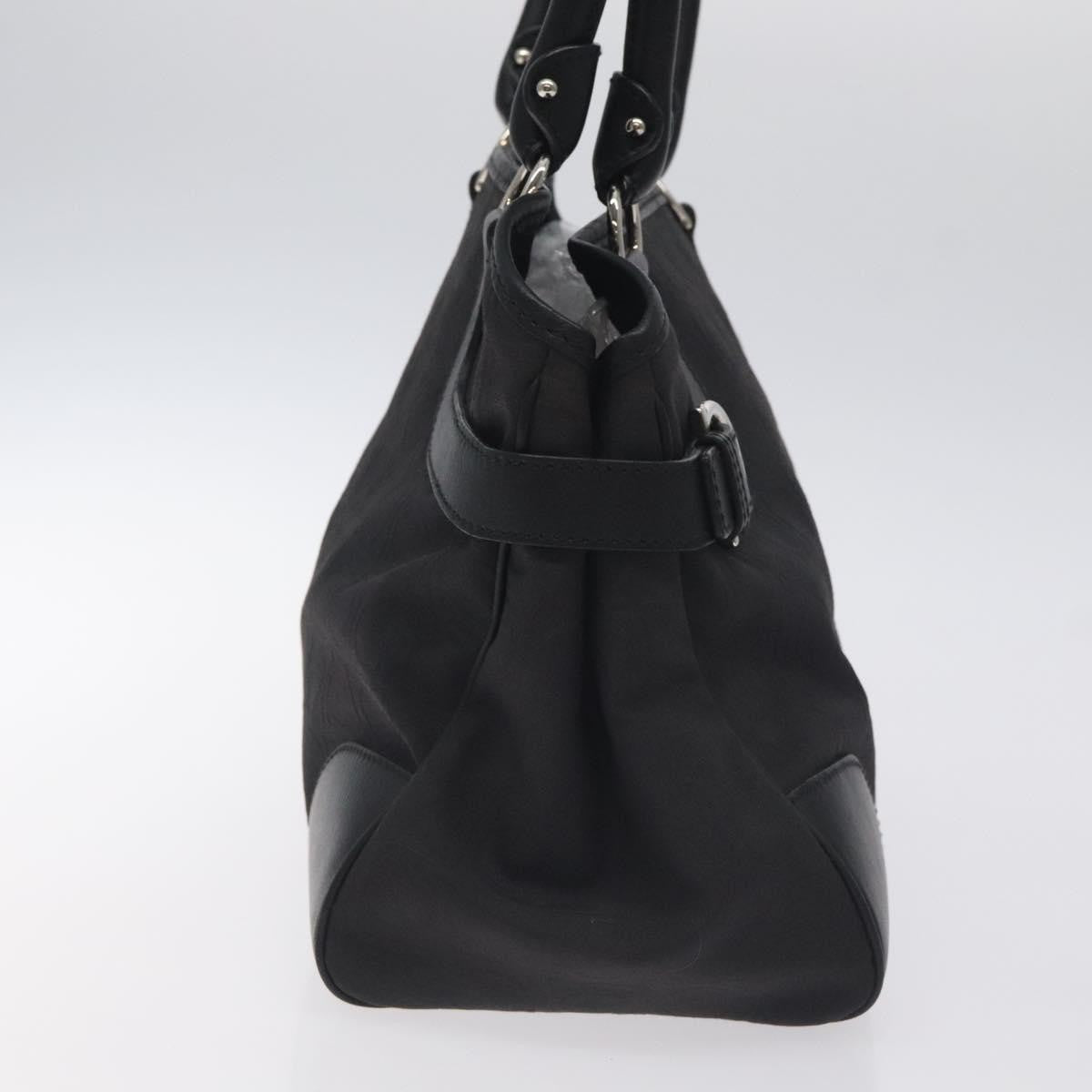 Salvatore Ferragamo Gancini handbag Nylon, BLACK, NYLON, Handbag