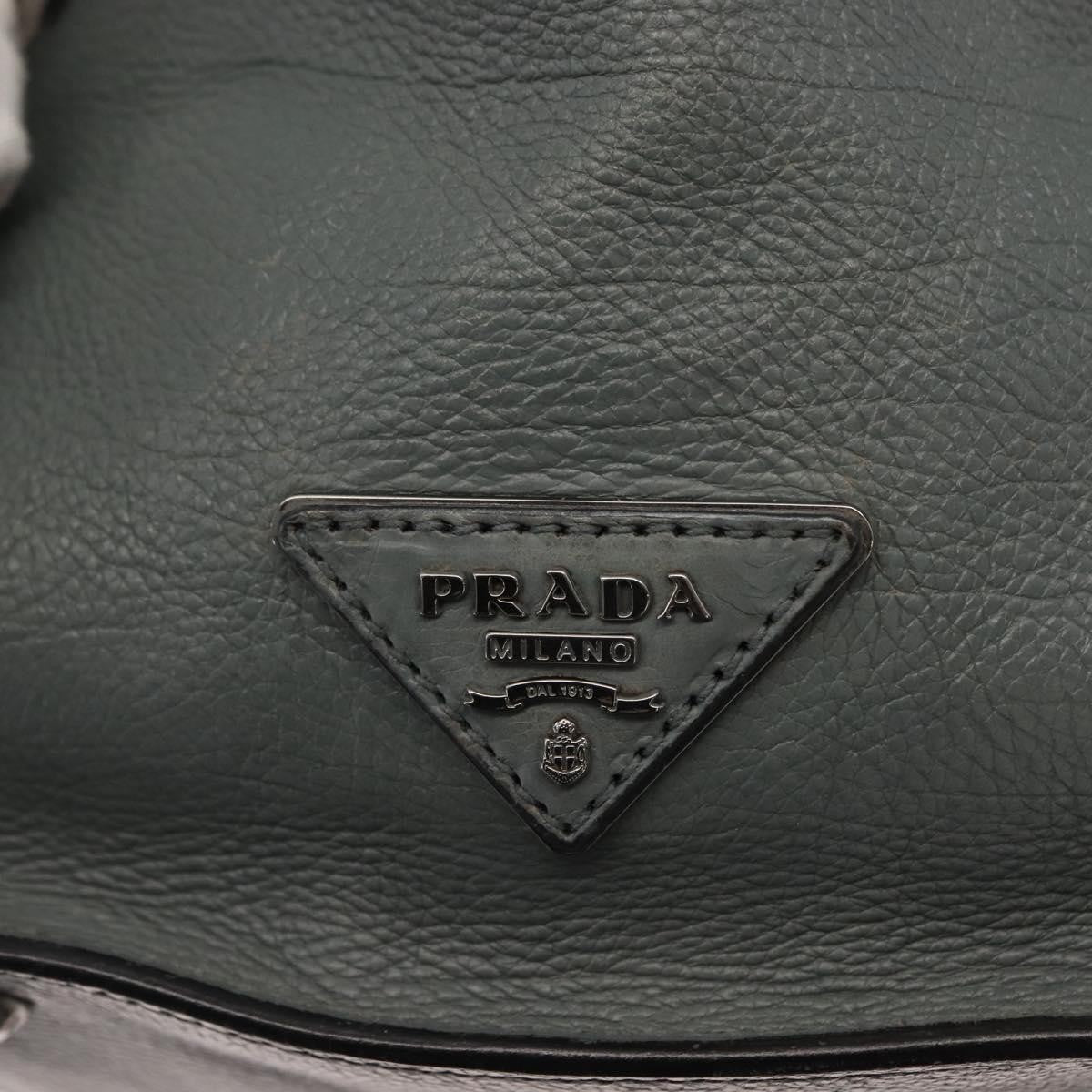 Prada Twin Pocket Lock Flap Tote Glace Calf, GRAY, LEATHER, Tote bag