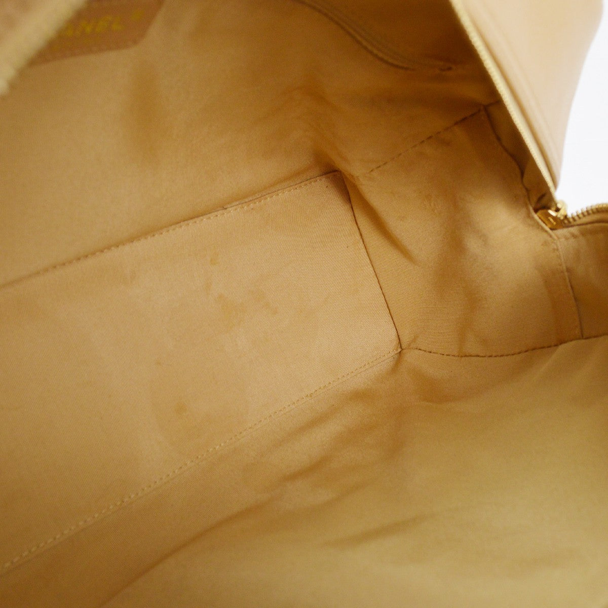 Chanel Timeless CC Bowler Bag Quilted Caviar, BEIGE, LEATHER, Travel bag