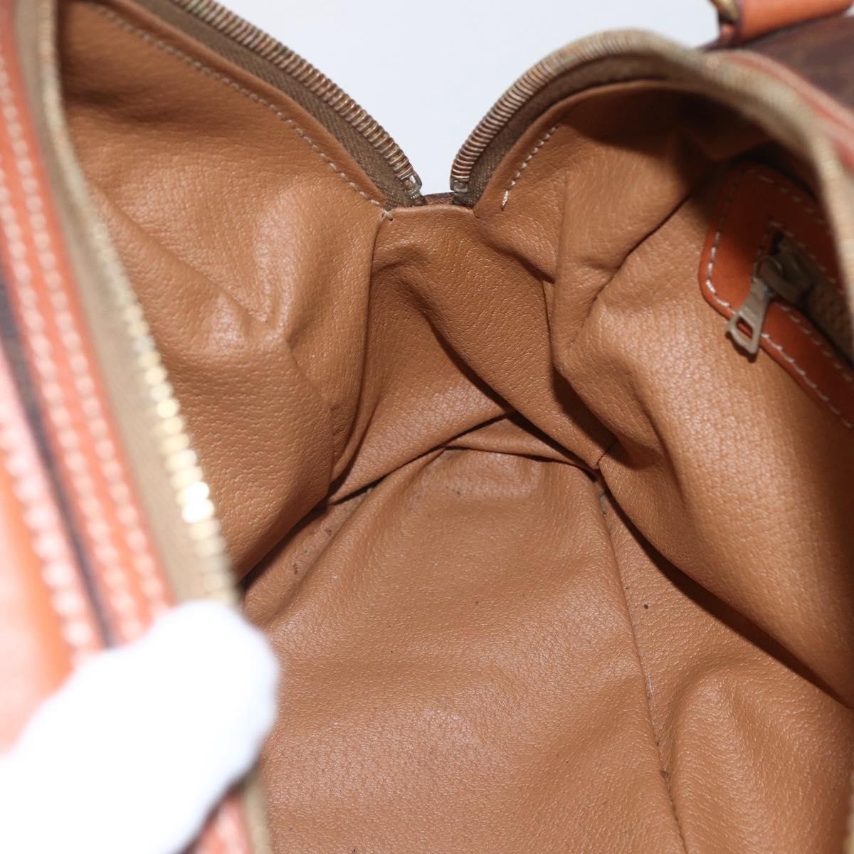 Celine Vintage Macadam Handbag Canvas and Leather, BROWN, CANVAS, Handbag