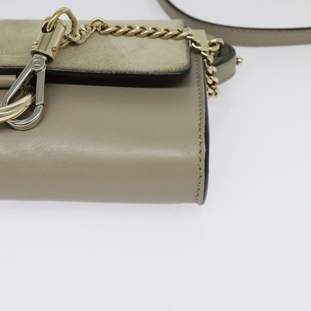 Chloe Faye Shoulder Bag Leather and Suede, BEIGE, SUEDE, Shoulder bag