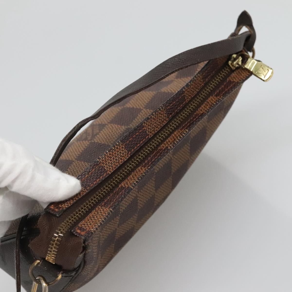 Louis Vuitton Trousse Make Up Bag Damier, BROWN, CANVAS, Clutche & pouche