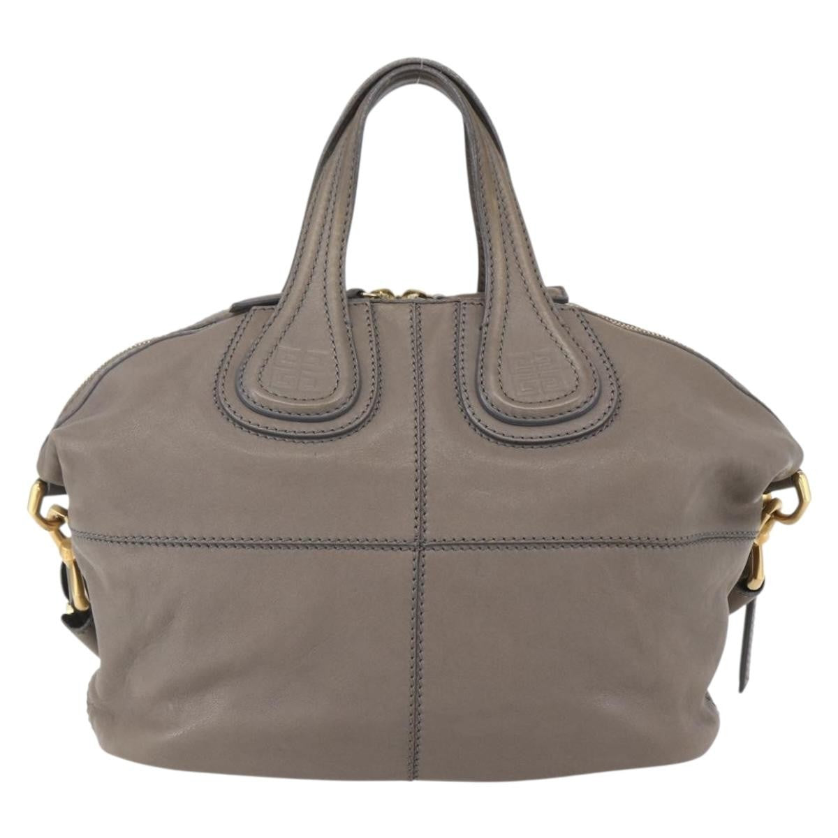 Givenchy Nightingale Satchel Leather, GRAY, LEATHER, Handbag