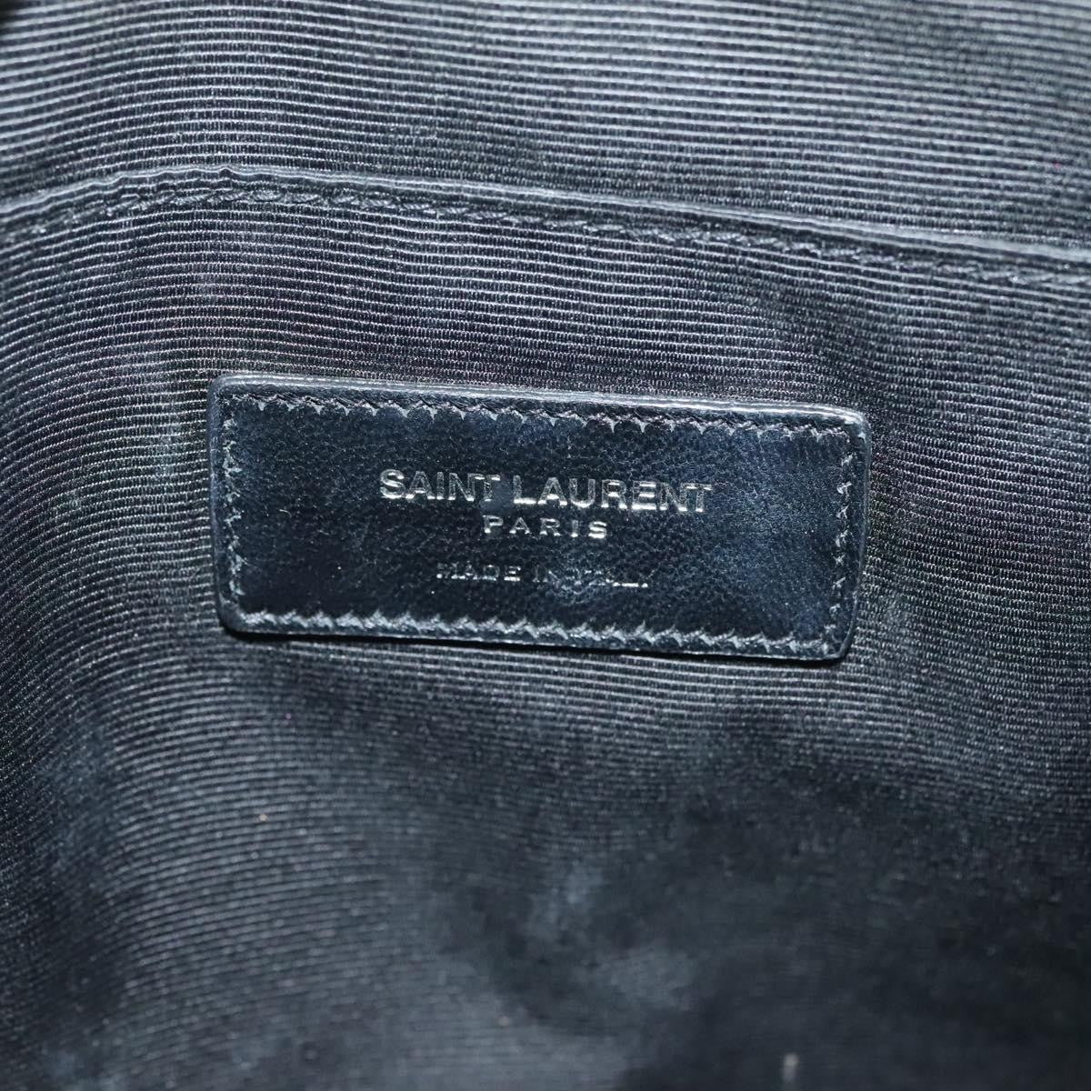 Saint Laurent Stars Zip Pouch Leather, BLACK, LEATHER, Clutche & pouche