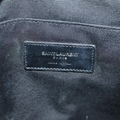 Saint Laurent Stars Zip Pouch Leather, BLACK, LEATHER, Clutche & pouche