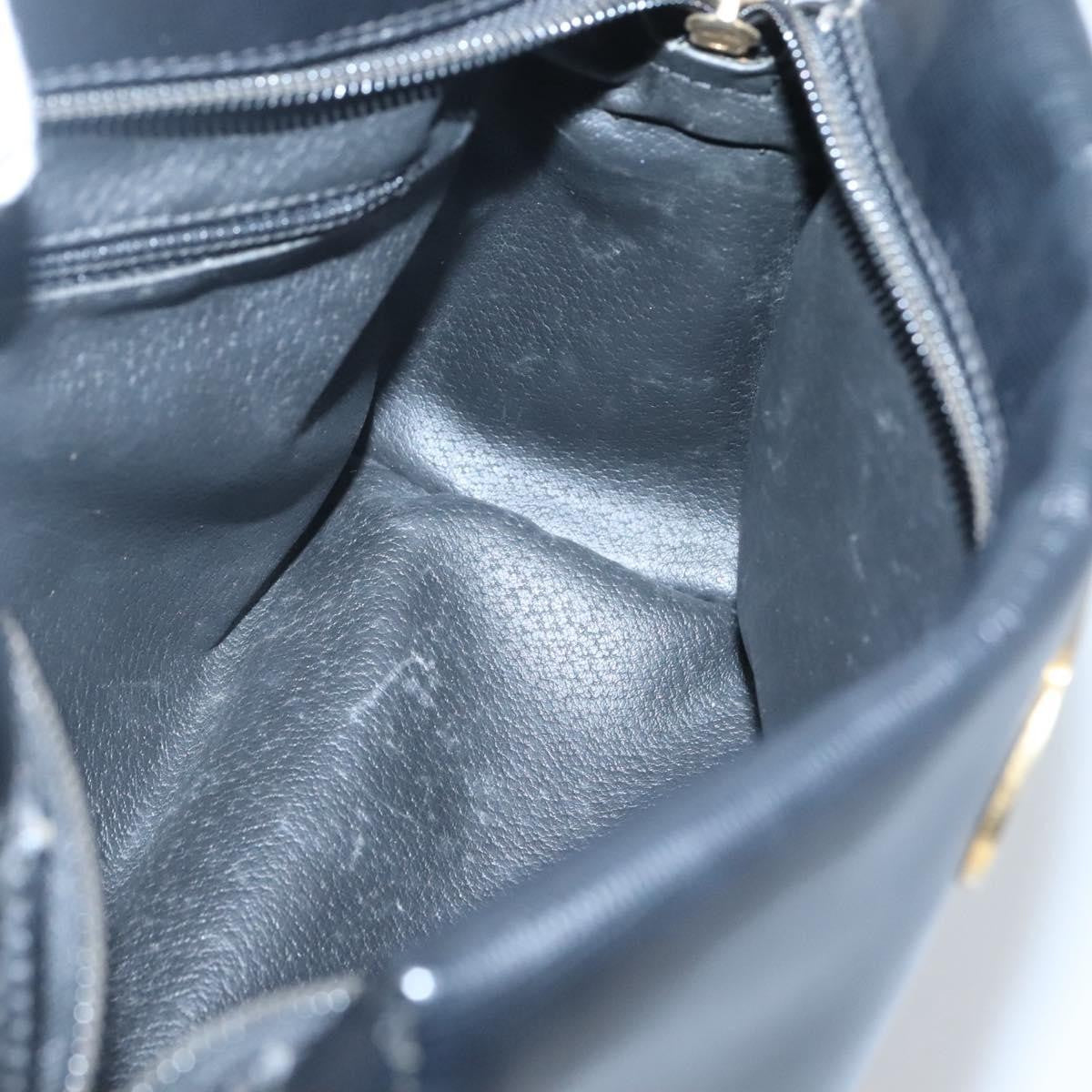 Celine Circle Logo Handbag Leather, BLACK, LEATHER, Handbag