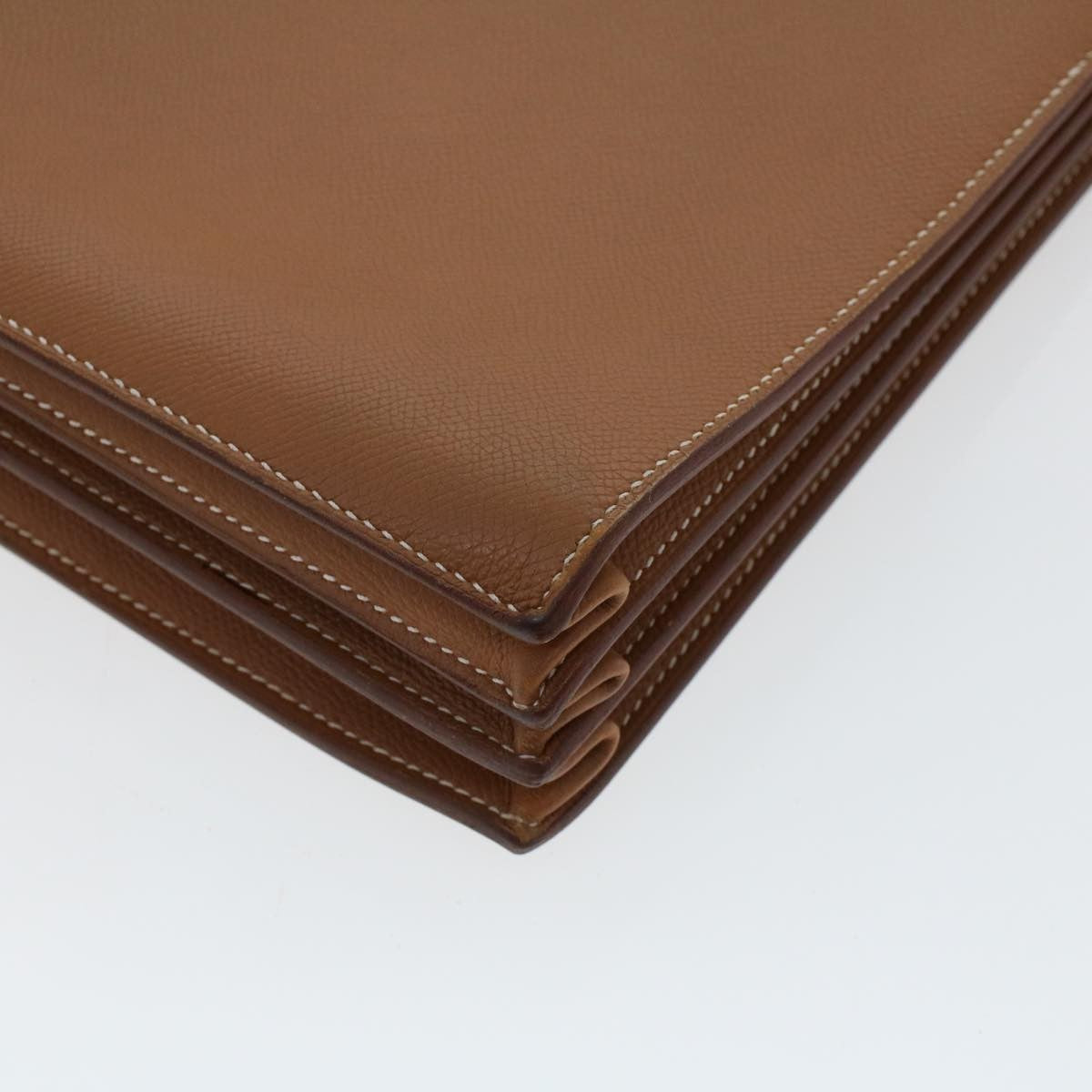 Hermes Sac a Depeches Bag Buffalo, BROWN, LEATHER, Briefcase