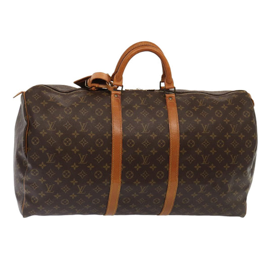 Louis Vuitton Keepall Bag Monogram Canvas, BROWN, CANVAS, Travel bag