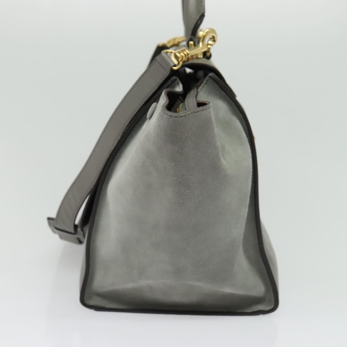 Celine Trapeze Bag Suede, GRAY, SUEDE, Handbag