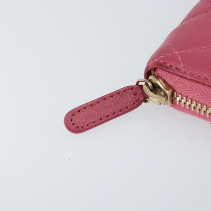 Chanel So Black CC Zip Coin Purse Quilted Lambskin, PINK, LEATHER, Wallets