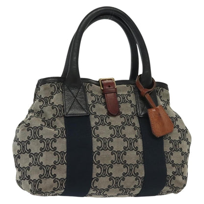 Celine Vintage Macadam Handbag Macadam, NAVY, CANVAS, Handbag