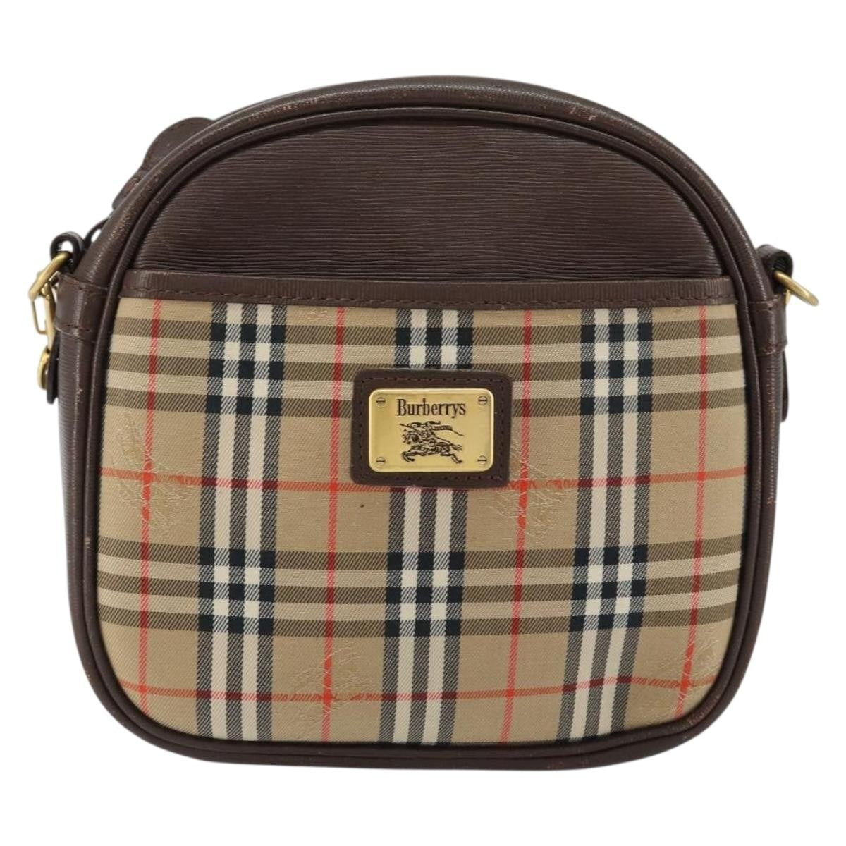 Burberry Nova check Shoulder bag Canvas, BEIGE, CANVAS, Shoulder bag