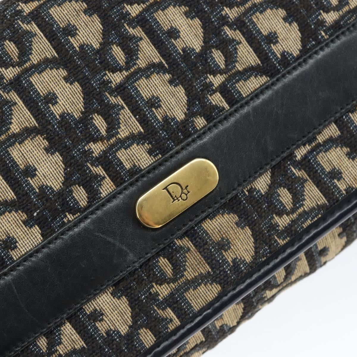 Christian Dior Vintage Trotter Shoulder Bag Canvas, NAVY, CANVAS, Shoulder bag