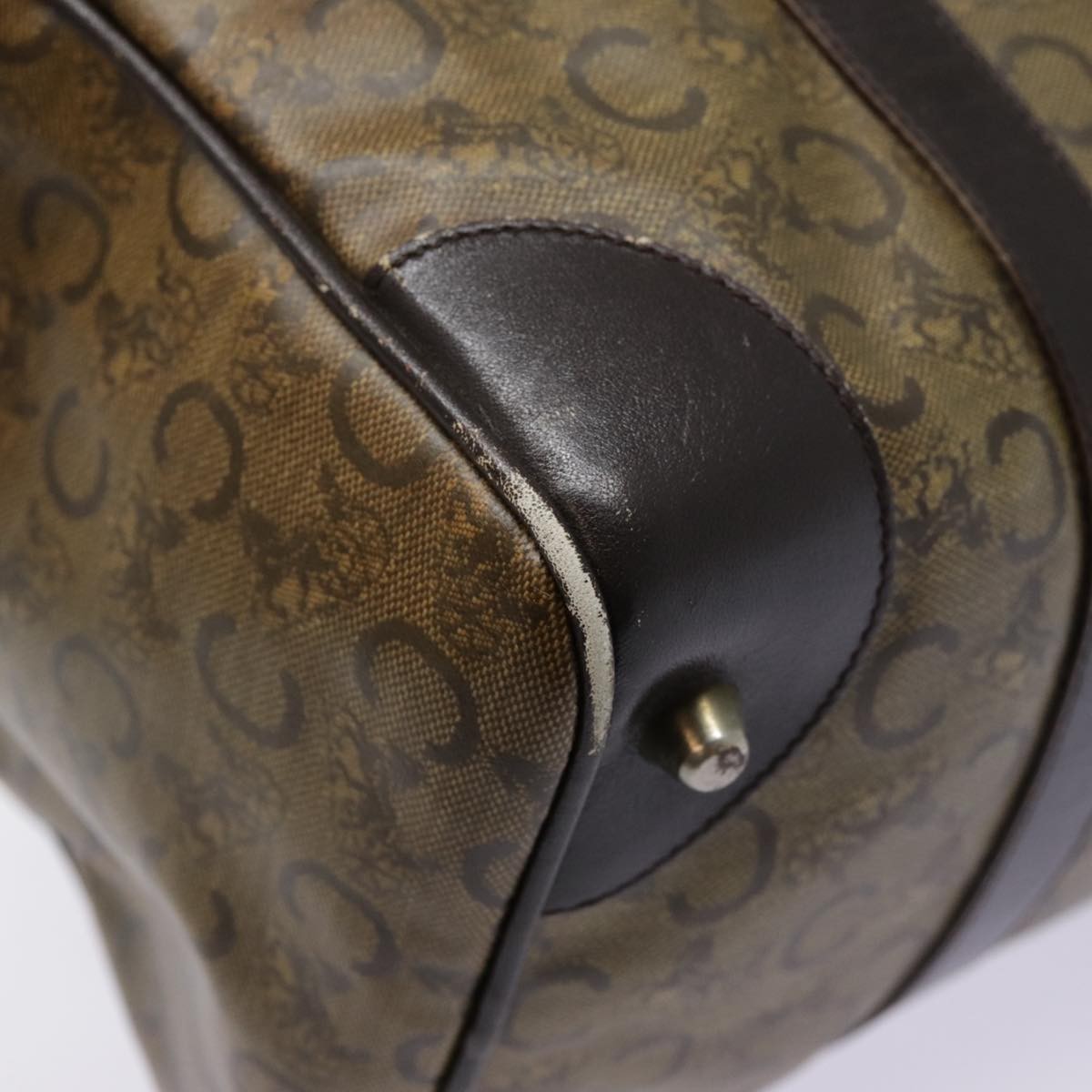 Celine Vintage Macadam Handbag Macadam, BROWN, CANVAS, Handbag