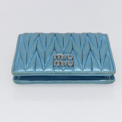 Miu Miu Matelasse Wallet Leather, BLUE, LEATHER, Wallets