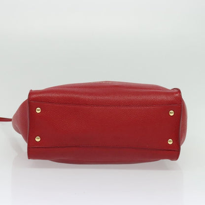 Salvatore Ferragamo Amy Tote Pebbled Leather, RED, LEATHER, Tote bag