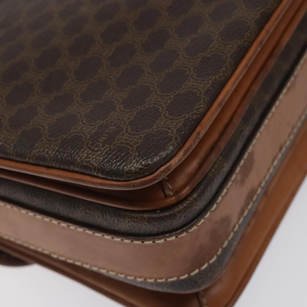 Celine Macadam Shoulder Bag Canvas, BROWN, CANVAS, Shoulder bag