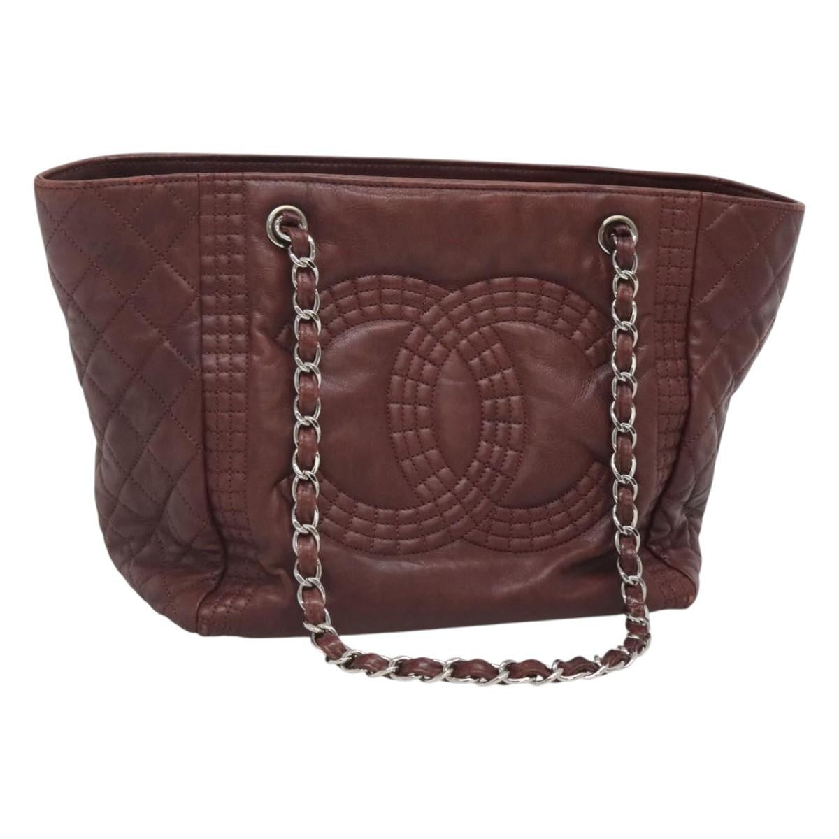 Chanel Coco Bengal Shopping Tote Lambskin, BROWN, LEATHER, Tote bag