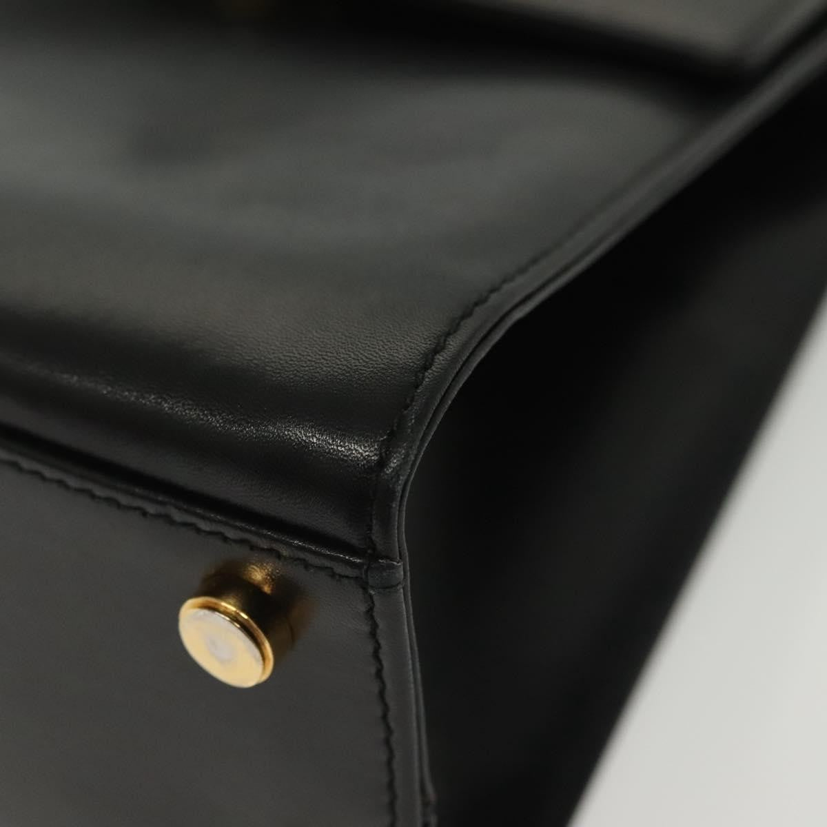 Salvatore Ferragamo Vintage Gancini Convertible Top Handle Bag Leather, BLACK, LEATHER, Handbag