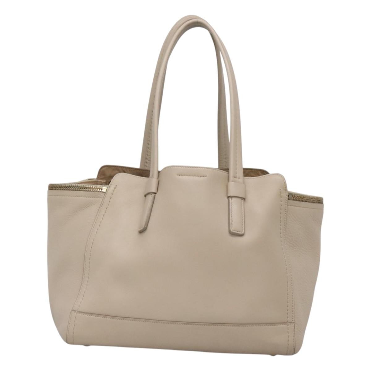 Salvatore Ferragamo Gancini Tote Leather, BEIGE, LEATHER, Tote bag