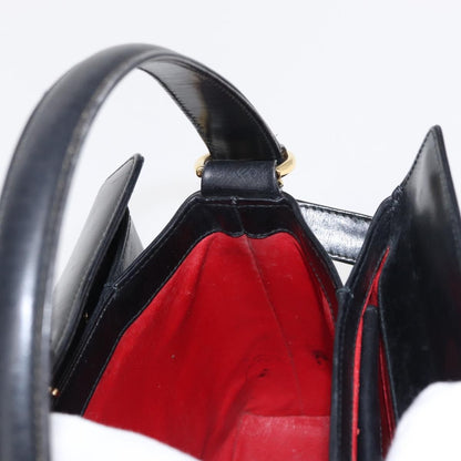 Gucci Vintage Convertible Bamboo Box Crossbody Bag Leather, BLACK, LEATHER, Handbag