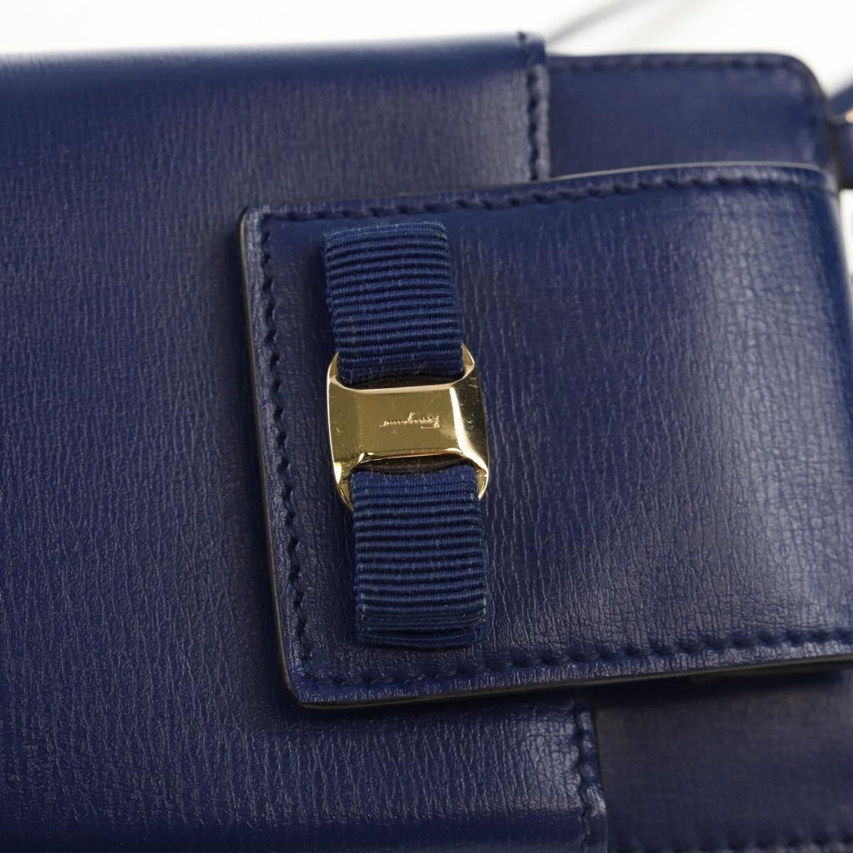 Salvatore Ferragamo Vintage Vara Crossbody Bag Nylon, BLUE, LEATHER, Clutche & pouche