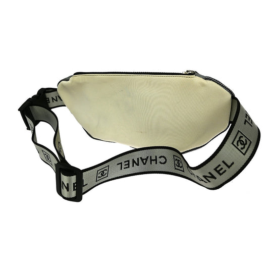 Chanel Sport Line Waist Bag Canvas, WHITE, CANVAS, Clutche & pouche