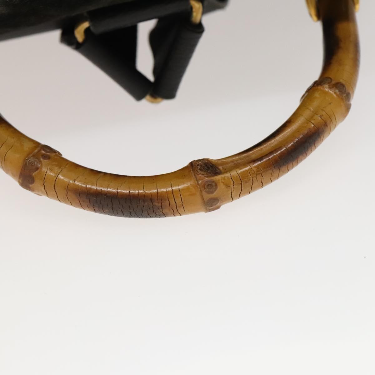 Gucci Vintage Bamboo Backpack Suede, BLACK, SUEDE, Backpack