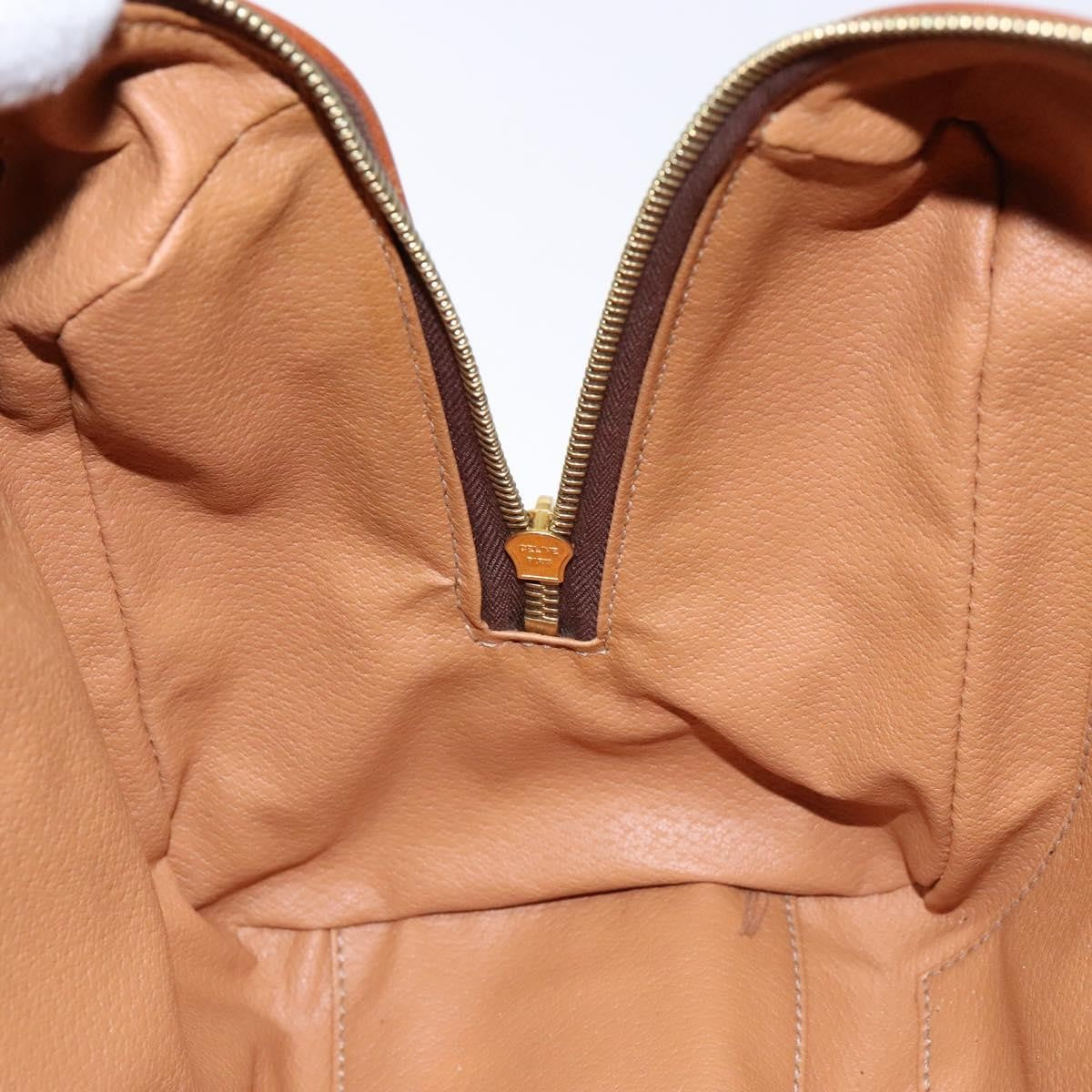 Celine Macadam Handbag Macadam with leather, BROWN, CANVAS, Handbag