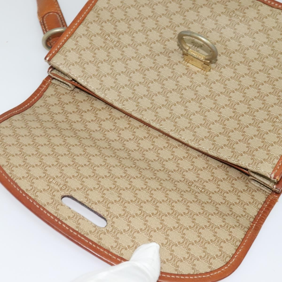 Celine Macadam Shoulder Bag PVC Leather, BEIGE, CANVAS, Shoulder bag