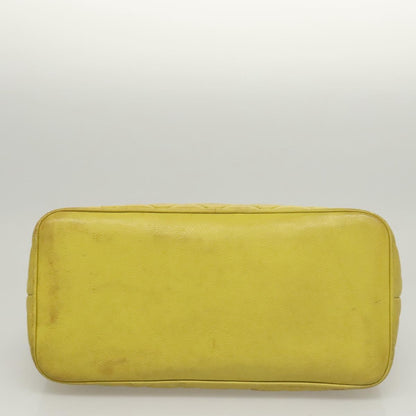 Chanel Medallion Tote Quilted Caviar, YELLOW, LEATHER, Tote bag