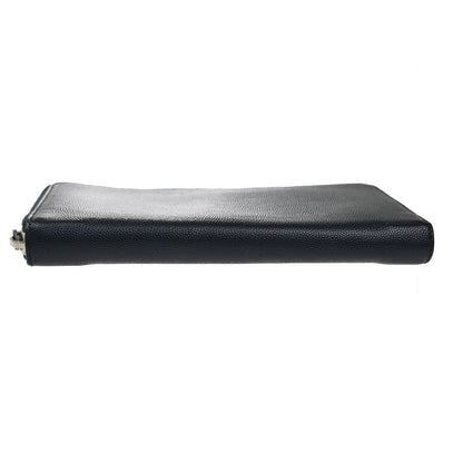 Saint Laurent Classic Zip Around Organizer Wallet Leather, NAVY, LEATHER, Wallets