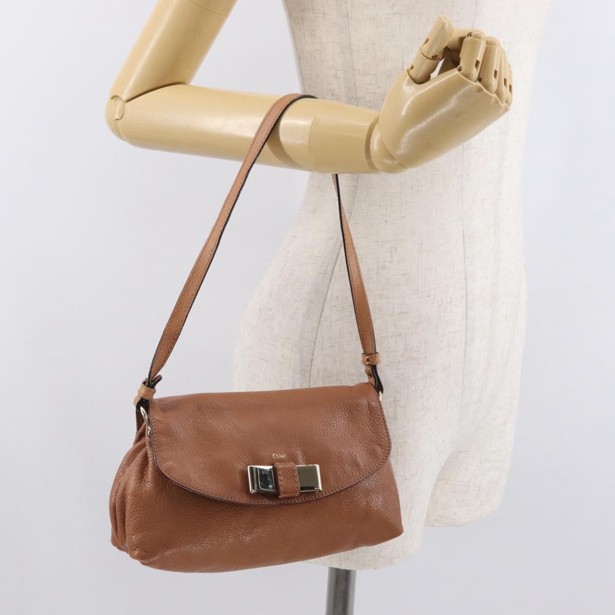 Chloe Lily Shoulder bag Leather, BROWN, LEATHER, Shoulder bag