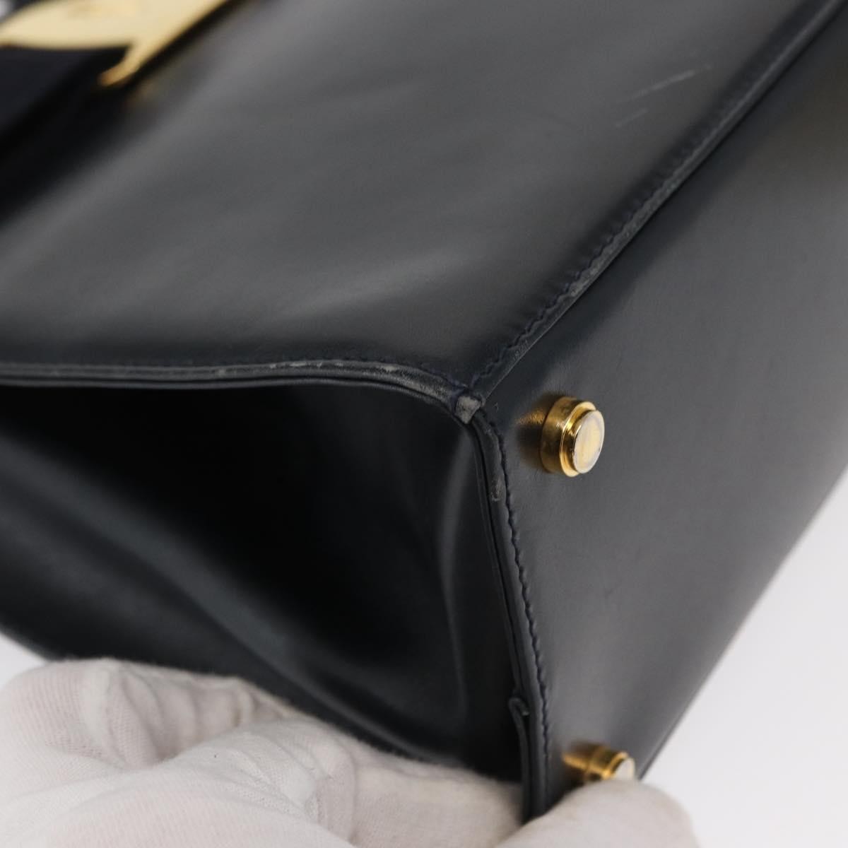 Salvatore Ferragamo Convertible Vara Bow Tote Leather, NAVY, LEATHER, Handbag