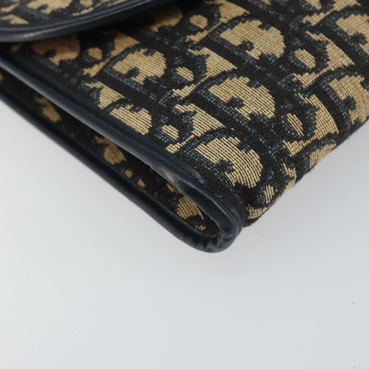 Christian Dior Vintage CD Chain Flap Shoulder Bag Diorissimo Canvas, NAVY, CANVAS, Shoulder bag