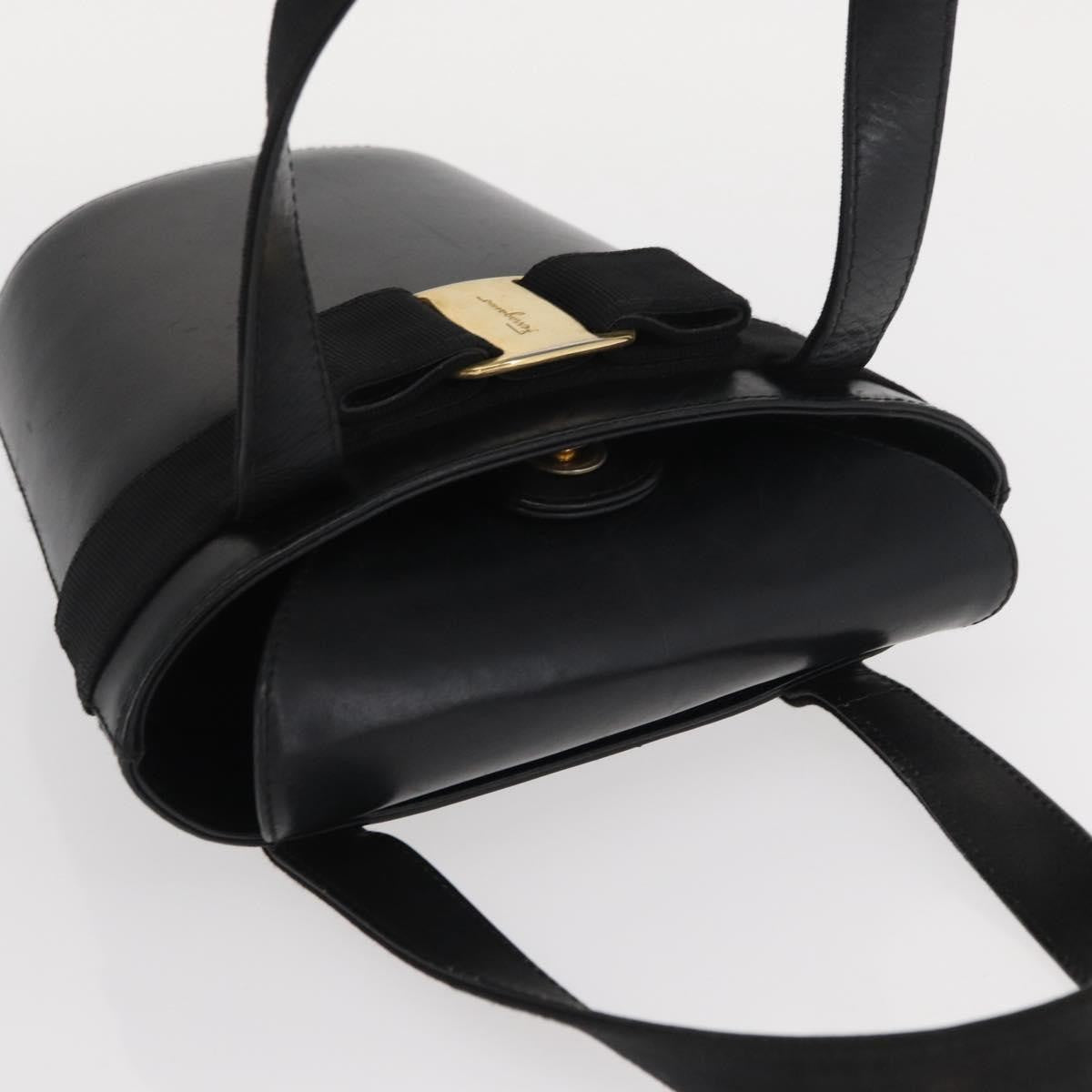 Salvatore Ferragamo Vara Bow Top Handle Bucket Bag Leather, BLACK, LEATHER, Handbag