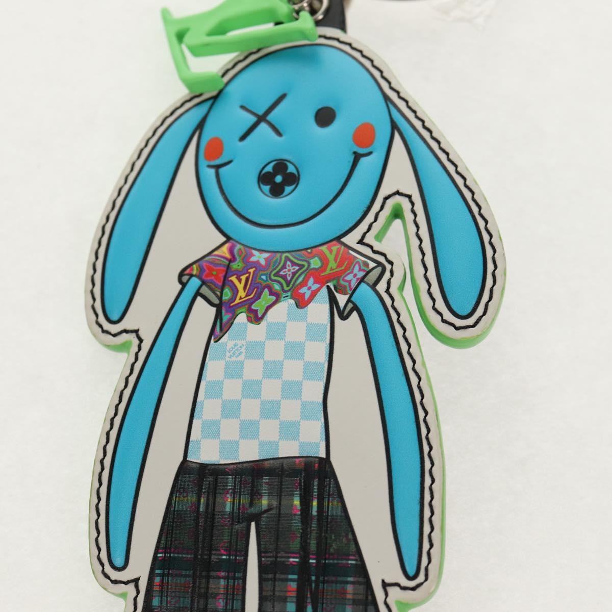 Louis Vuitton Rabbit Bag Charm Epi Leather and Fur, BLUE, LEATHER, Charms and Keychains