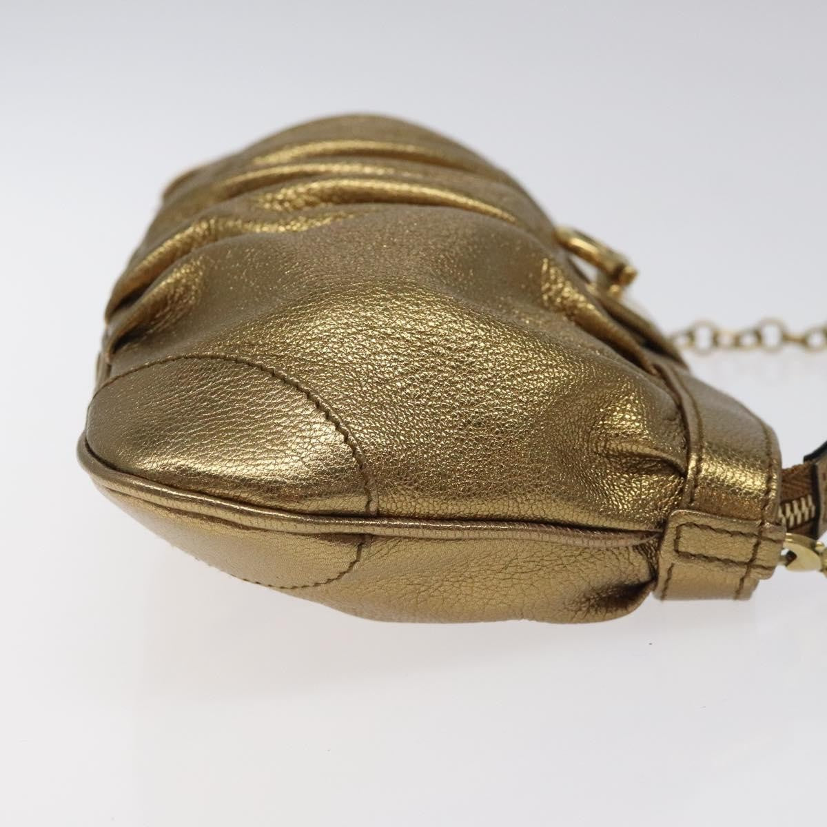 Salvatore Ferragamo Gancini Chain Clutch bag Leather, GOLD, LEATHER, Clutche & pouche