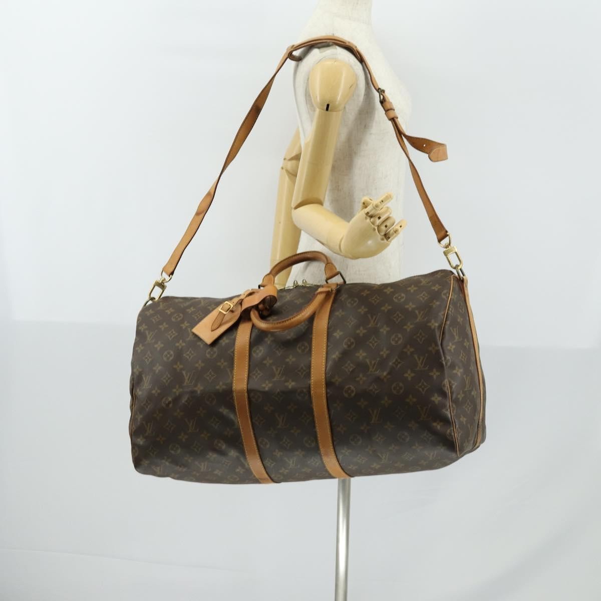 Louis Vuitton Keepall Bandouliere Bag Monogram Canvas, BROWN, CANVAS, Travel bag